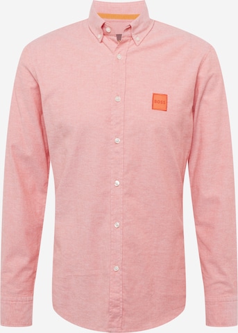 BOSS Orange Regular fit Button Up Shirt 'Mabsoot' in Pink: front