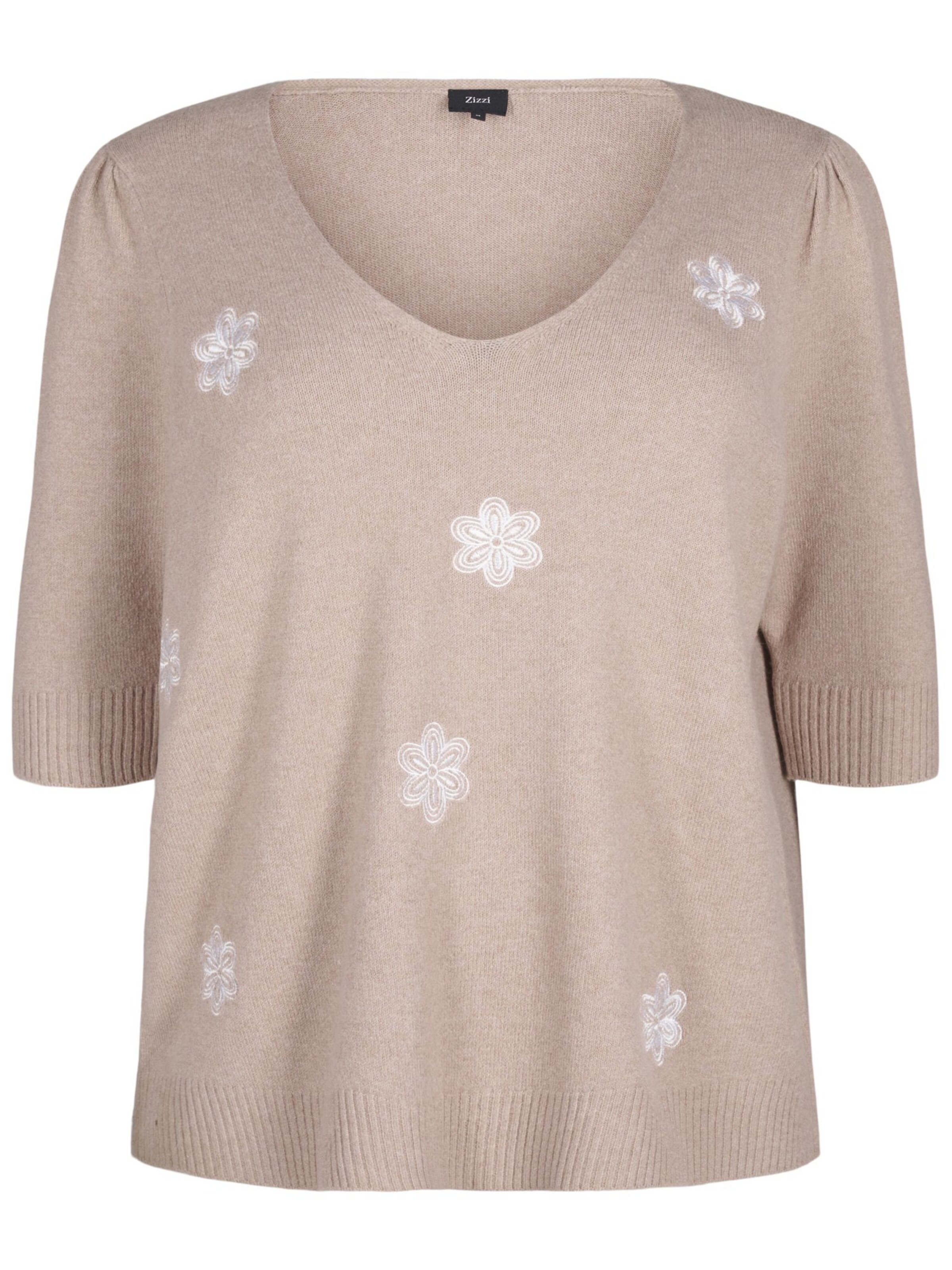 Zizzi Sweater 'MSunny' in Beige: front
