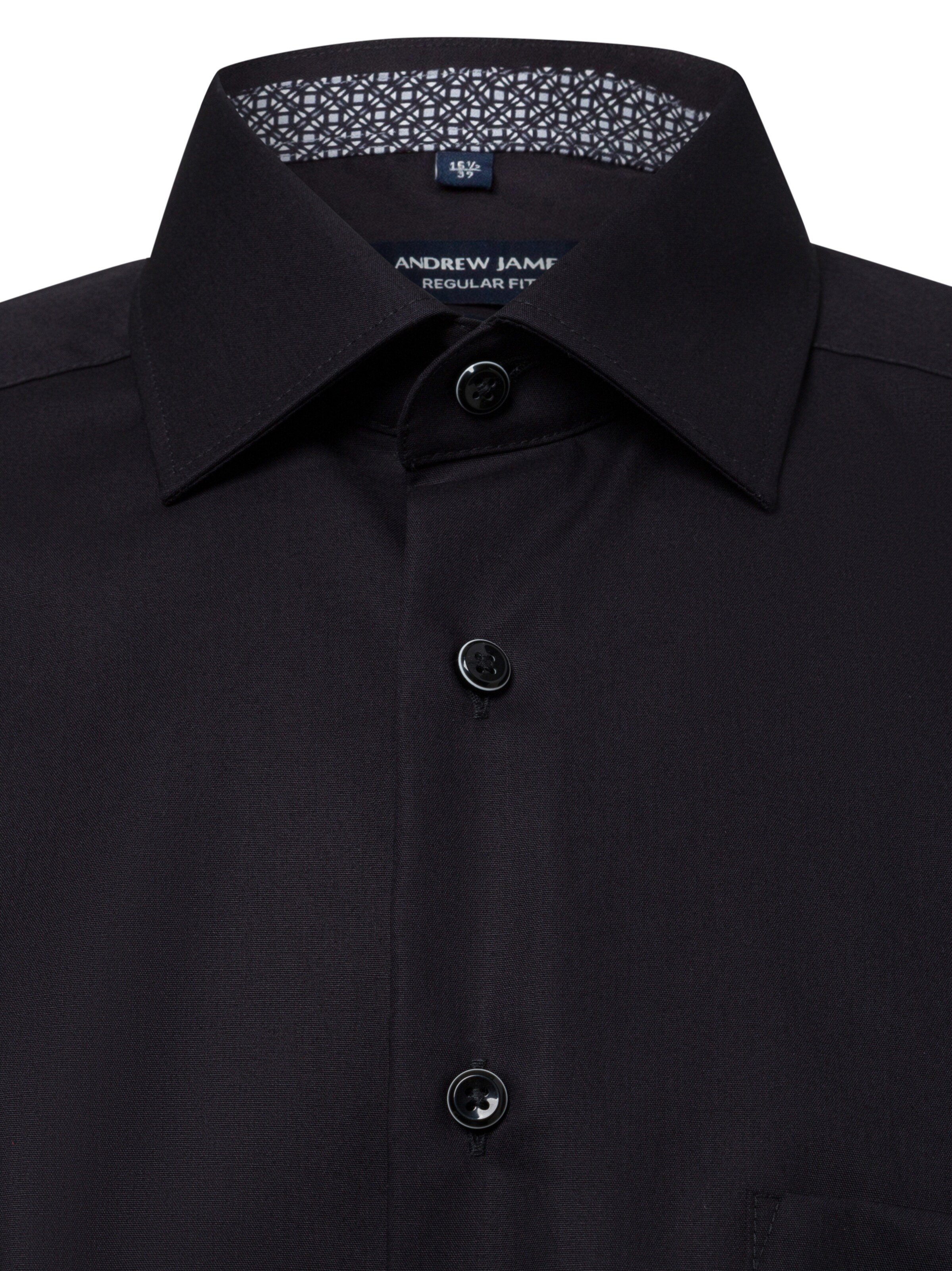 Andrew James Regular fit Zakelijk overhemd ' ' in Zwart