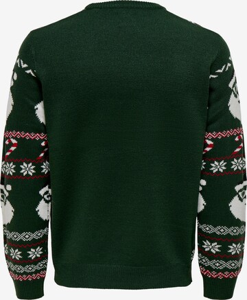 Only & Sons Pullover 'Xmas Santa' i grøn