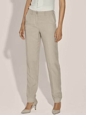 Regular Pantalon à plis MADELEINE en beige : devant