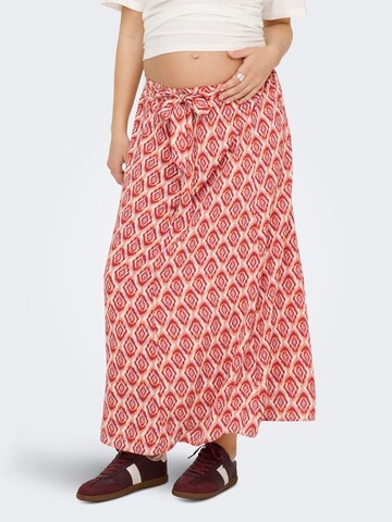 Only Maternity Rok 'OLMVIC' in Rood: voorkant