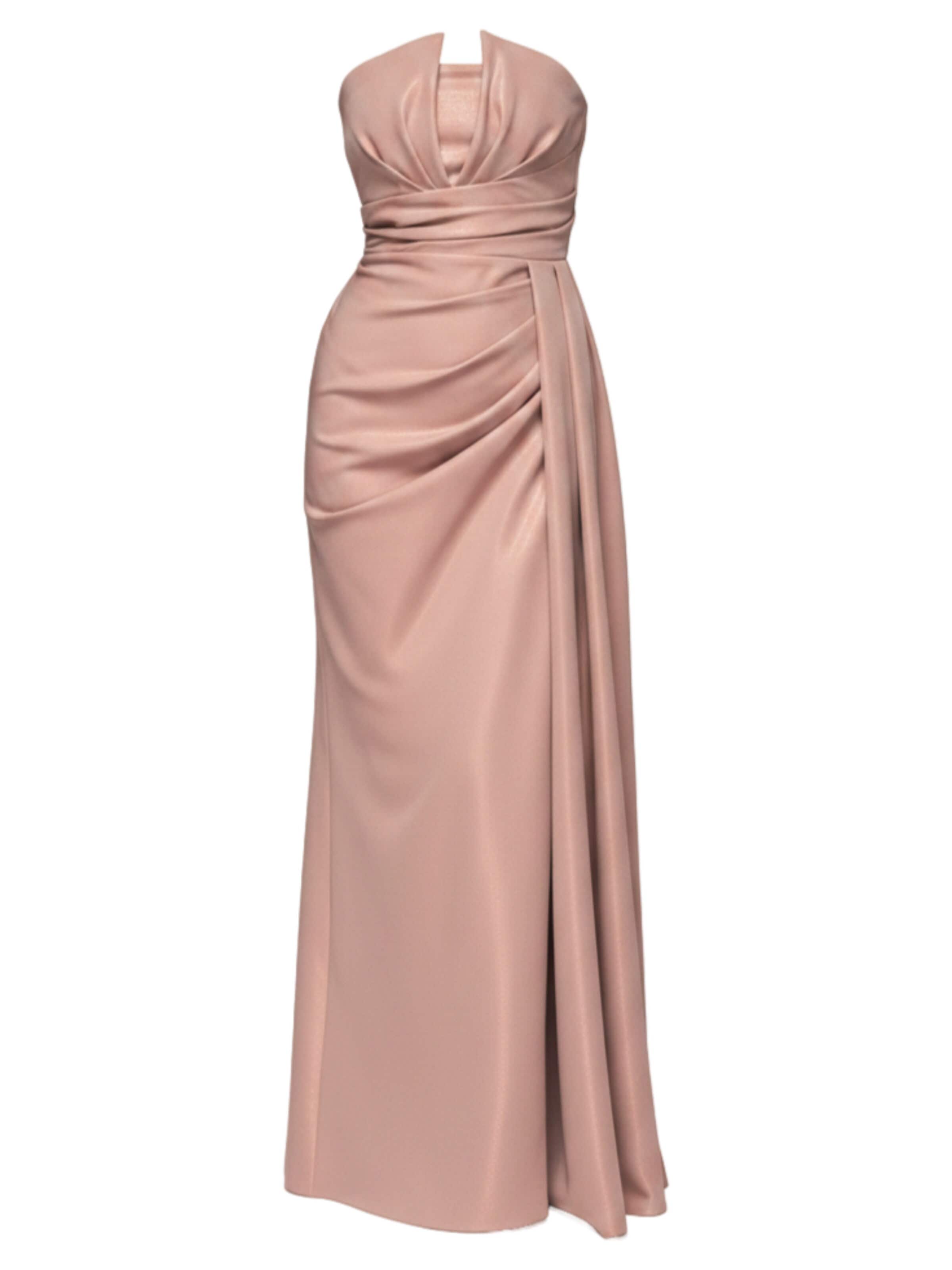 Ombre - Vestido de noche en beige: frente
