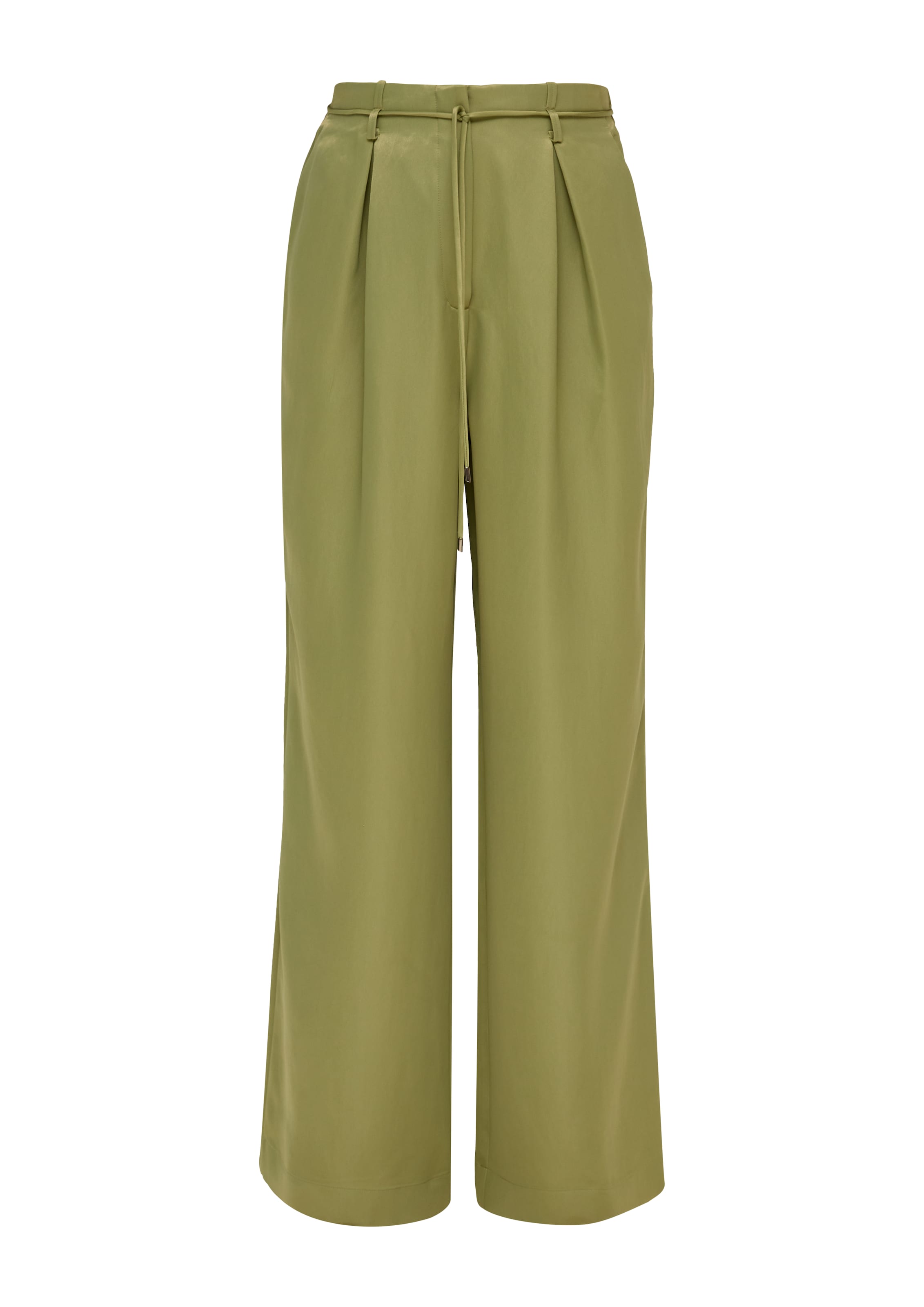 s.Oliver BLACK LABEL Wide Leg Bundfaltenhose in Grün: Vorderseite