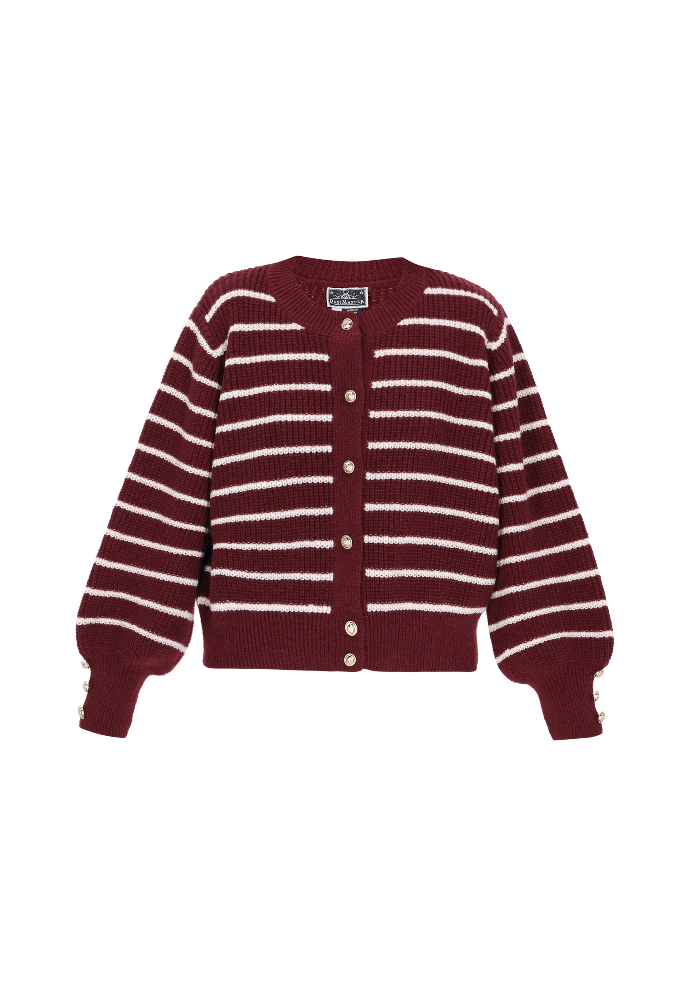 DreiMaster Maritim Strickjacke 'Classic Look' in Rot: Vorderseite