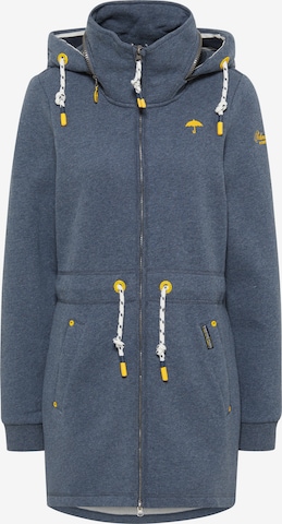 Schmuddelwedda Zip-Up Hoodie in Blue: front