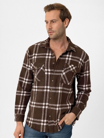 Moxx Paris Regular fit Button Up Shirt 'Arthur' in Brown: front