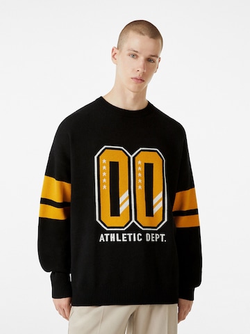 Bershka Sweatshirt in Zwart: voorkant