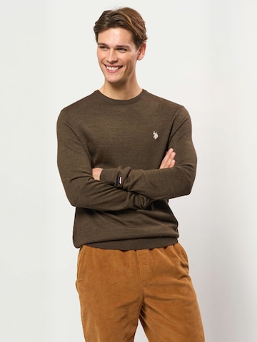 U.S. POLO ASSN. Pullover ' UMKent ' i brun: forside