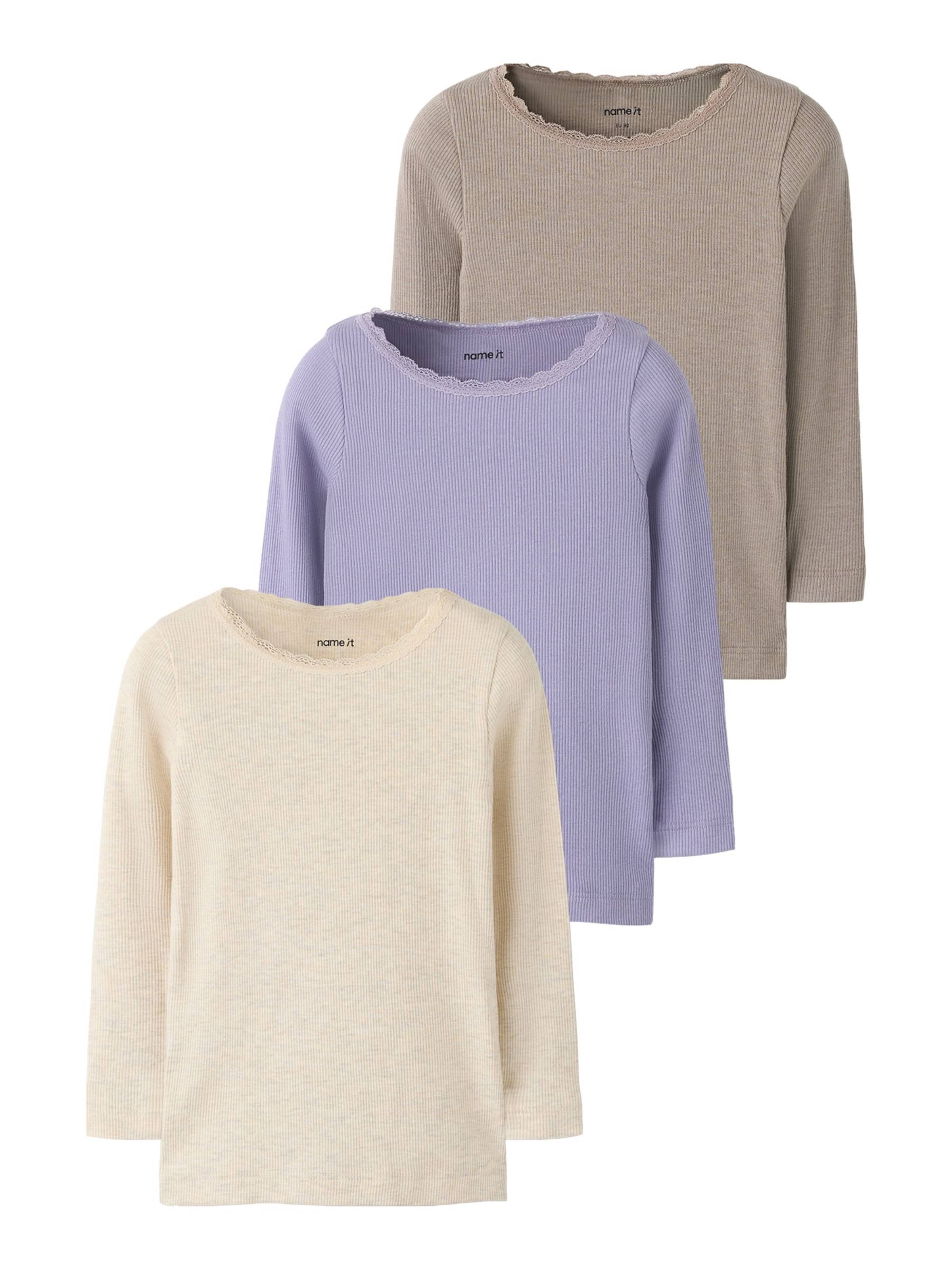 NAME IT T-Shirt en 122-128 en beige / marron / lavande, Vue avec produit
