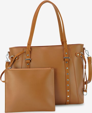 HARPA Handbag in Brown: front