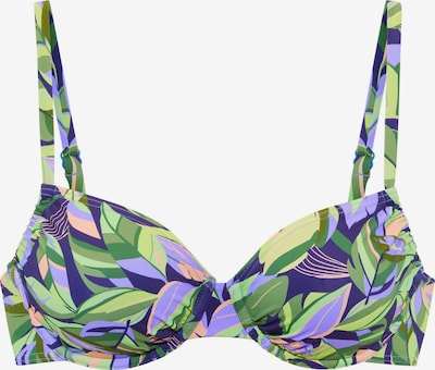 s.Oliver Bikini gornji dio u noćno plava / limeta zelena / zelena / lila, Pregled proizvoda