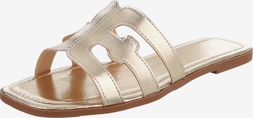 Ital-Design Mules in Gold: front