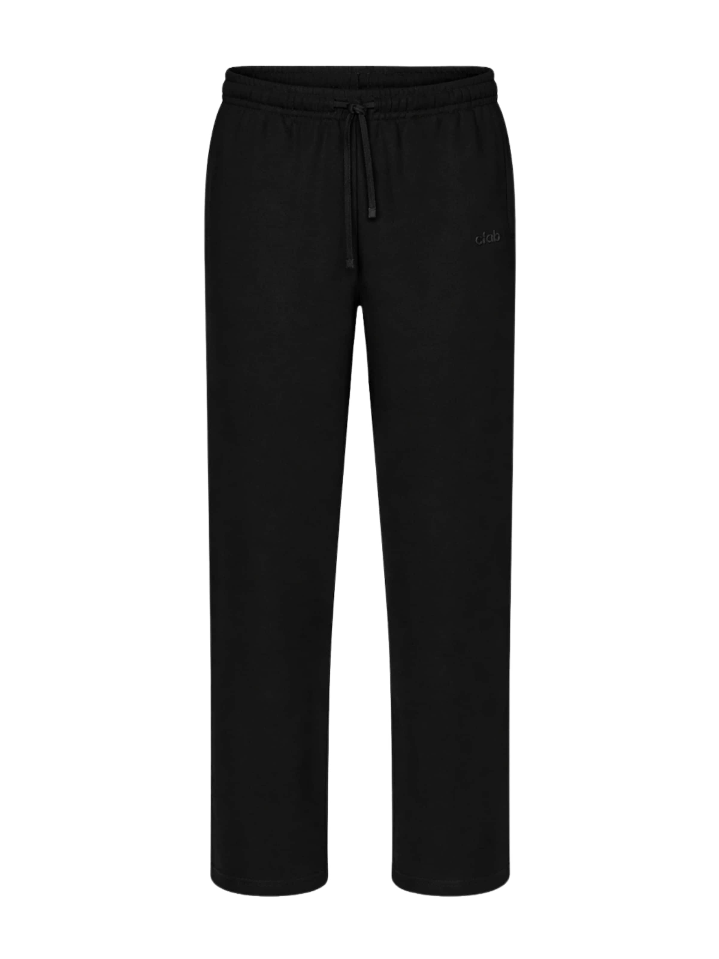 cfab (formerly creamy fabrics) Regular Broek 'Relaxed Straight' in Zwart: voorkant