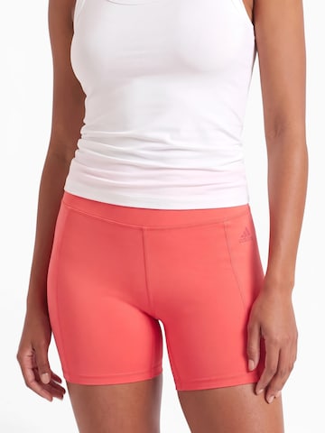 ADIDAS PERFORMANCE Skinny Workout Pants 'OPTIME POWER' in Red