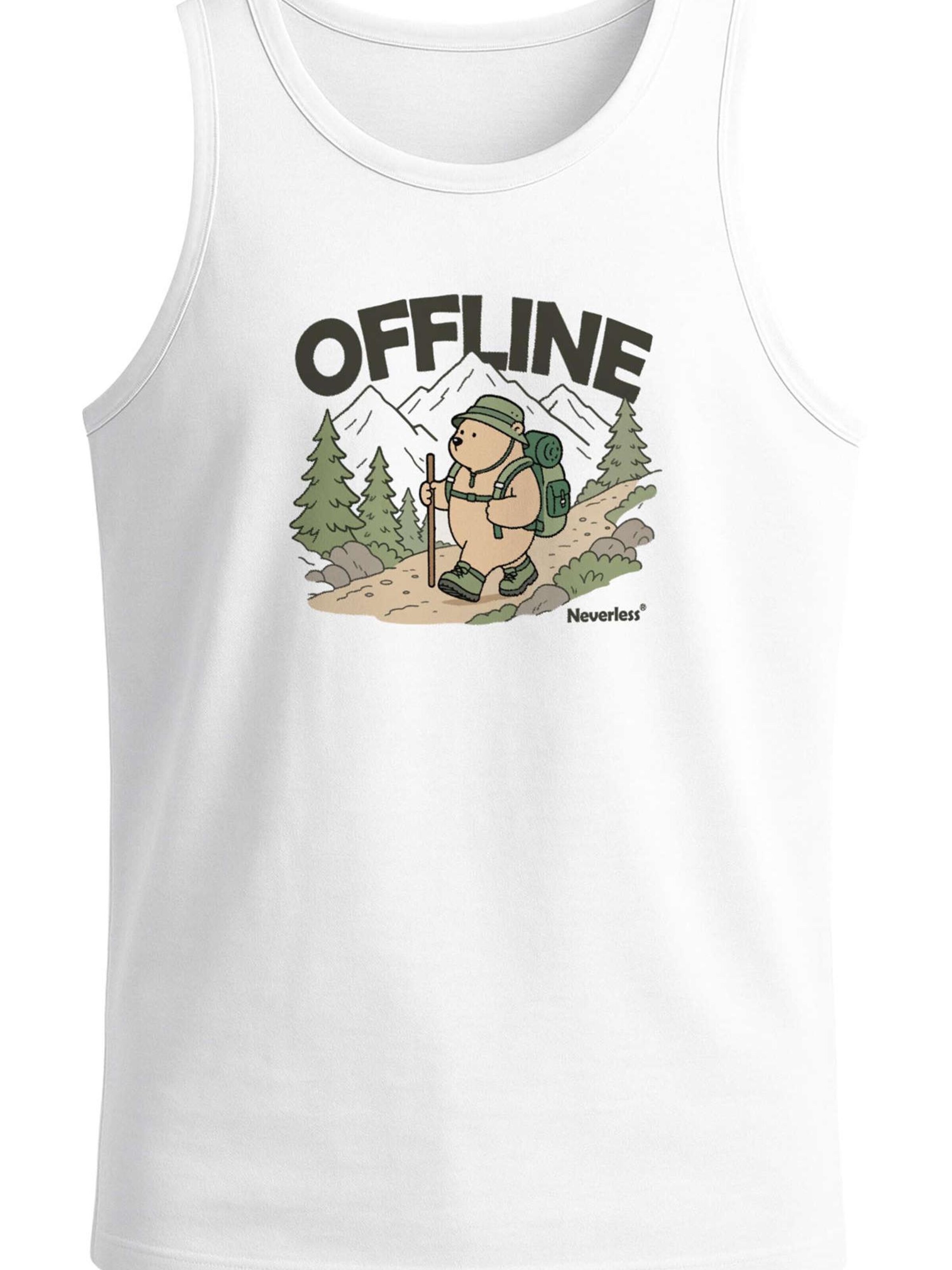Neverless Shirt 'Hike Adventure Bear' in White: front