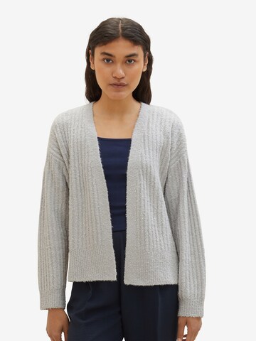 TOM TAILOR DENIM Knit cardigan in Grey: front