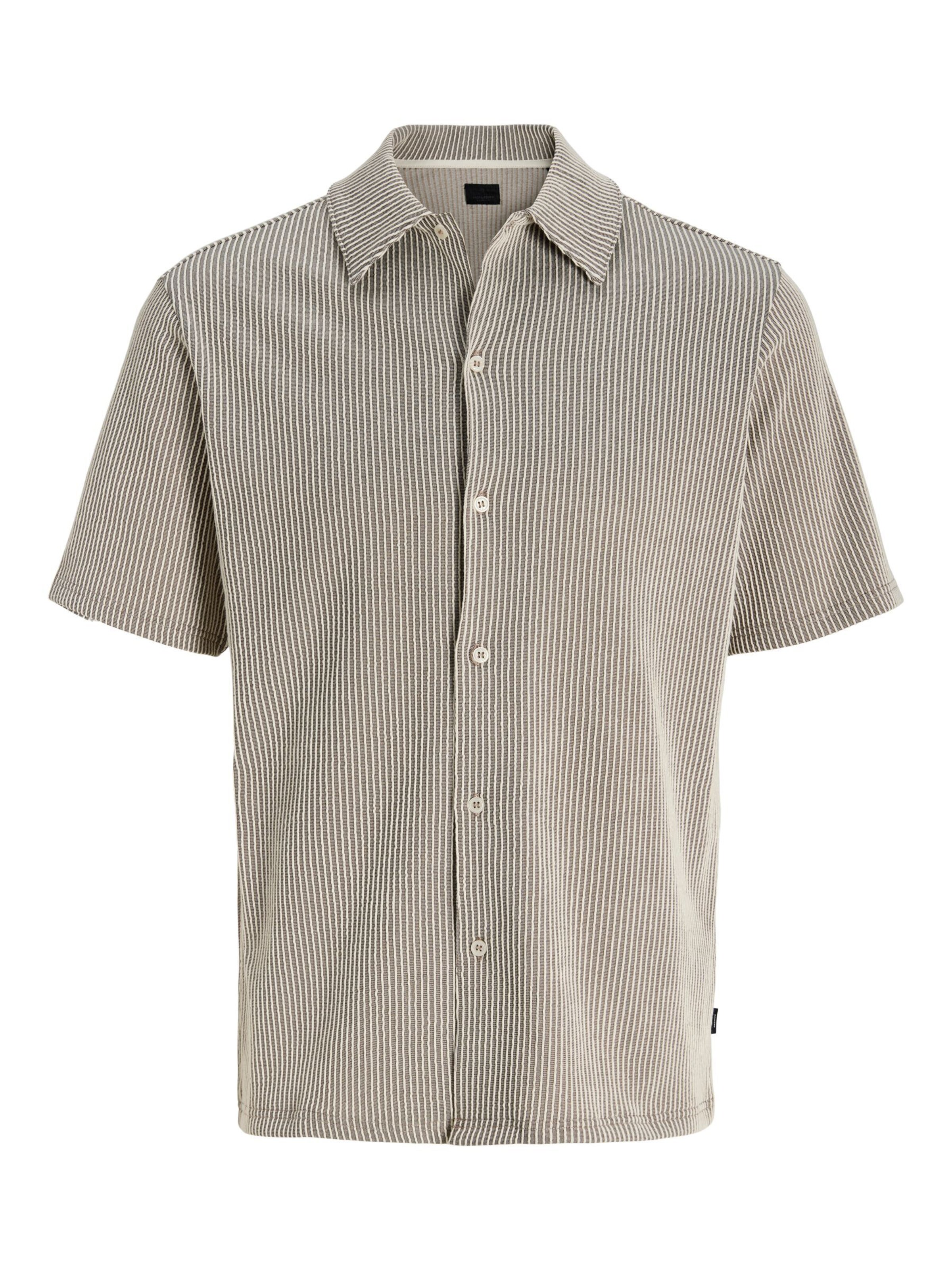 JACK & JONES Hemd in beige / dunkelgrau, Produktansicht
