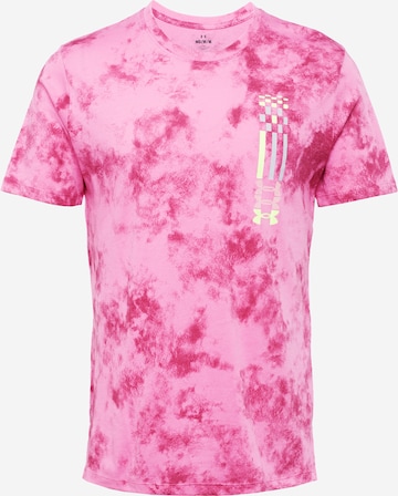 T-Shirt fonctionnel 'RUN ANYWHERE' UNDER ARMOUR en rose : devant