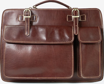 lePelou Aktenkoffer 'MARCO' in Braun: Vorderseite