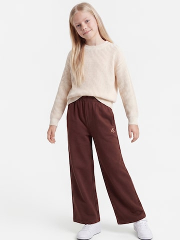 Wide Leg Pantalon Calvin Klein Jeans en marron : devant
