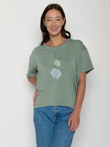 GREENBOMB Oversized shirt 'Bloom Classic Feel' in Groen: voorkant