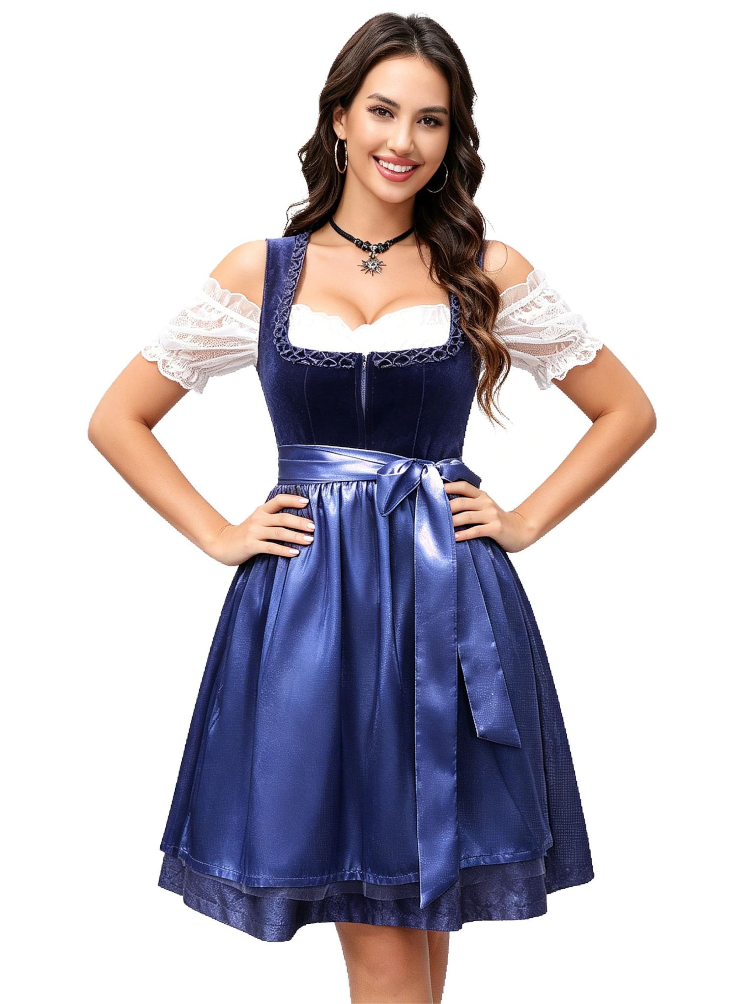 KoJooin Dirndl‌‌‌‌‌‌‌‌‌ in Blau: Vorderseite