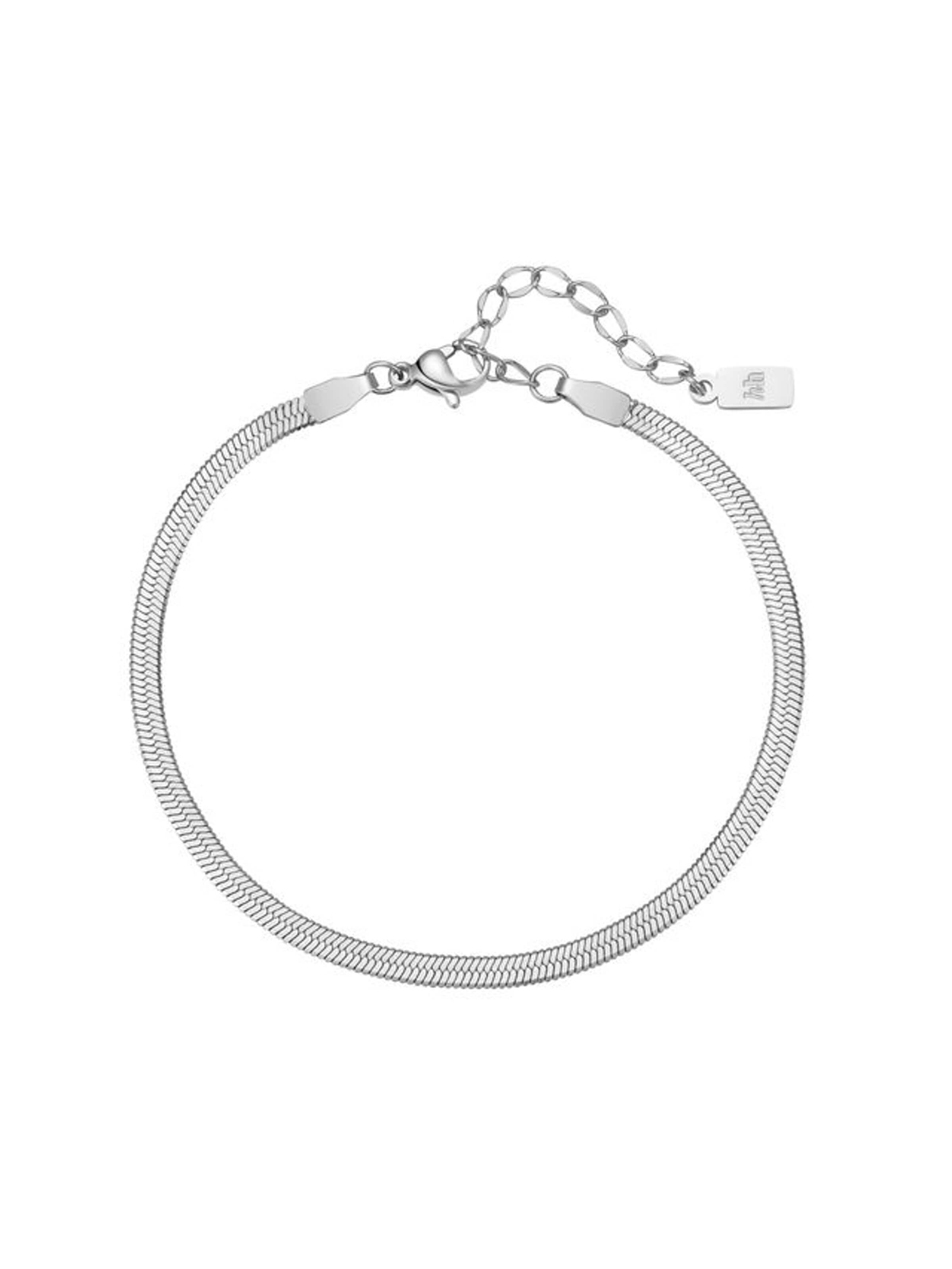 Braccialetto 'Serpent Flat' di Hey Happiness in argento: frontale