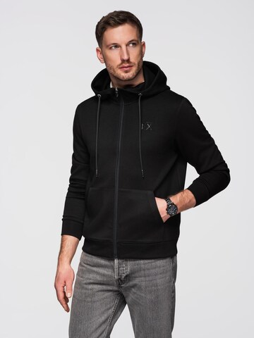 Ombre Sweat jacket in Black: front