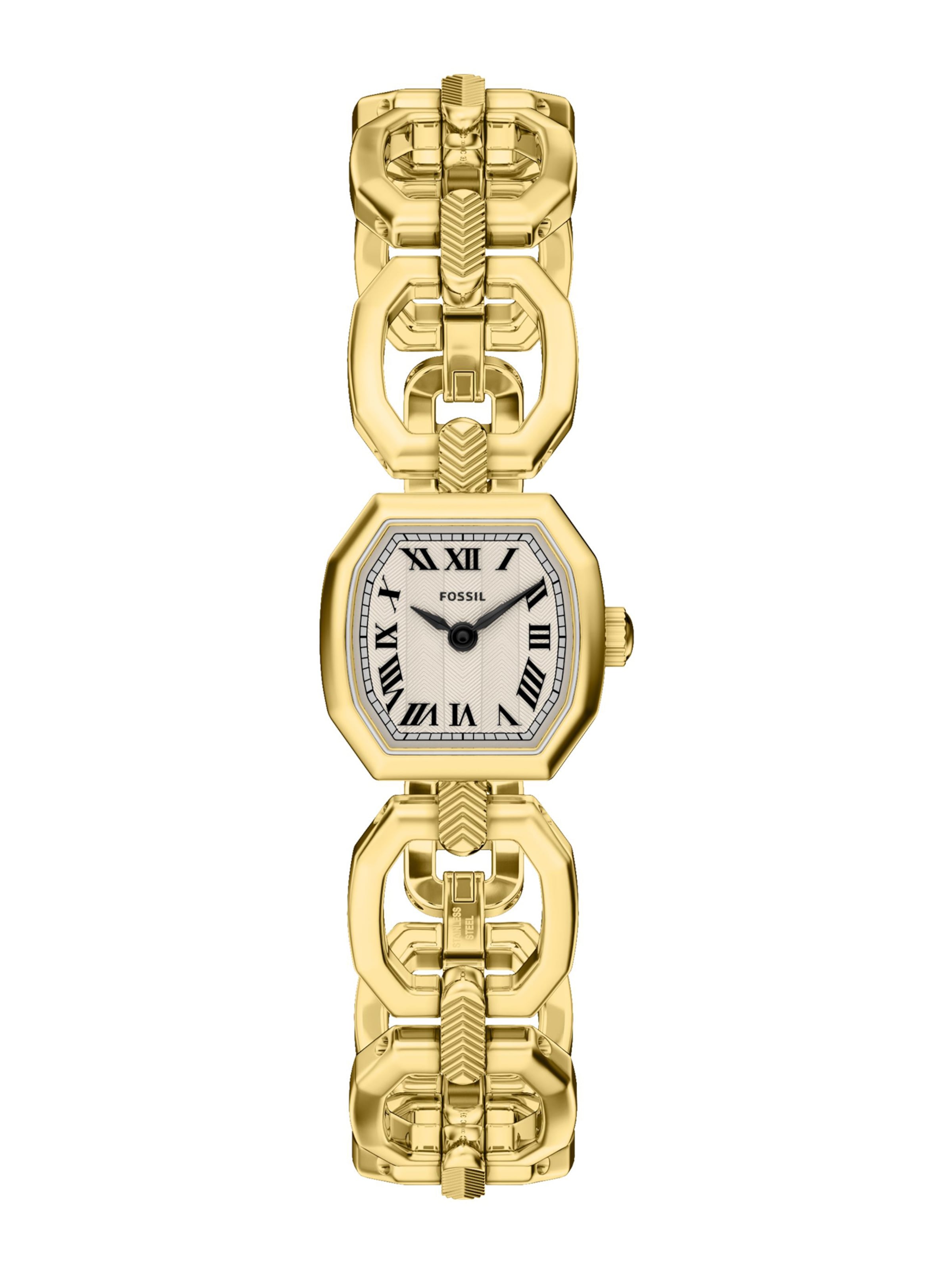 FOSSIL Analoog horloge 'Harlow' in Goud: voorkant