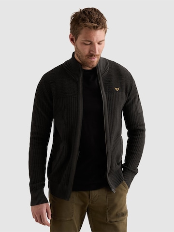 PME Legend Gebreid vest 'Cardigan with zipper closure and flight pocket' in Grijs: voorkant