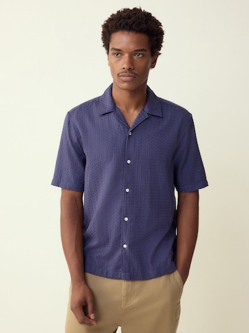 Next Средняя посадка Рубашка в Синий: спереди