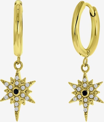 Boucles d'oreilles Lucardi en or : devant