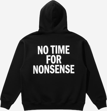 Pull-over 'Oversize “No Time for Nonsense” Hoodie - Black and White' Kleidermafia en noir : devant
