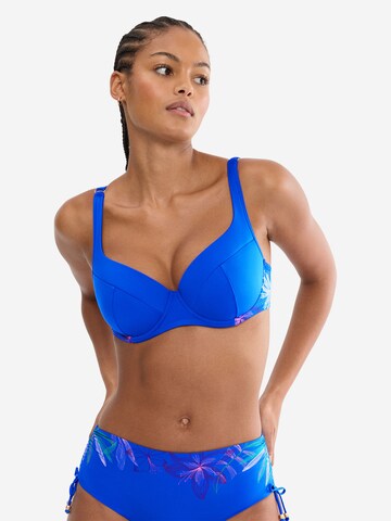 TRIUMPH Balconette Bikinitop ' Red Label Summer Tropics ' in Blauw: voorkant