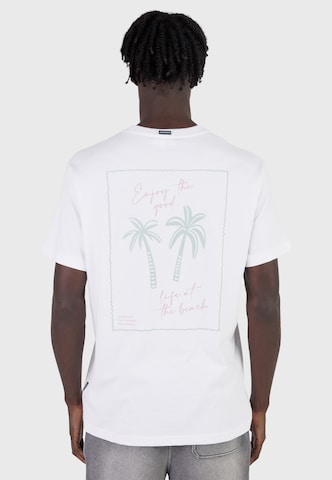 Maglietta 'Big Palm Stamp' di Kleinigkeit in bianco: frontale