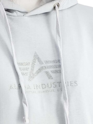ALPHA INDUSTRIES Sweatshirt 'New Basic Glitter' in Grey