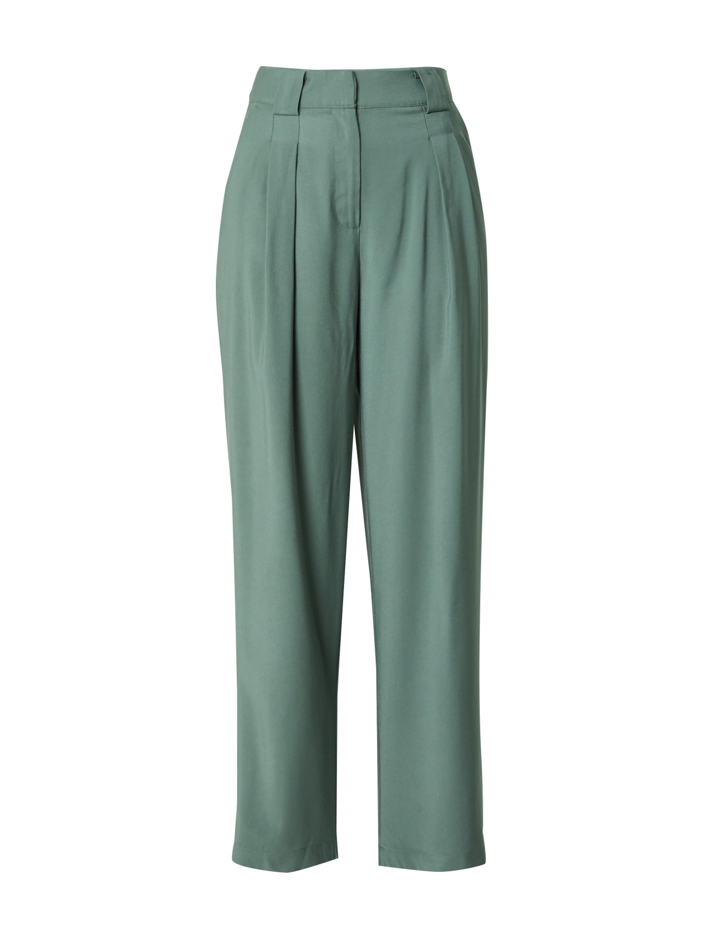 ABOUT YOU Široke hlačnice Hlače 'Mira' | zelena barva: sprednja stran