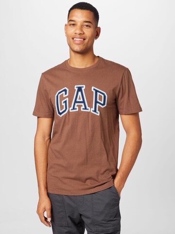 GAP Regular fit T-shirt 'BAS' i brun: framsida