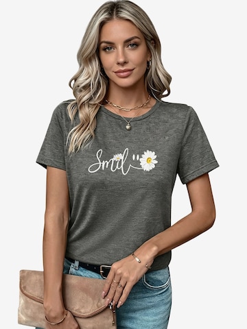 GORHEY Shirt 'Women's Summer Short-Sleeve Shirt with Daisys Tees' in Grau: Vorderseite
