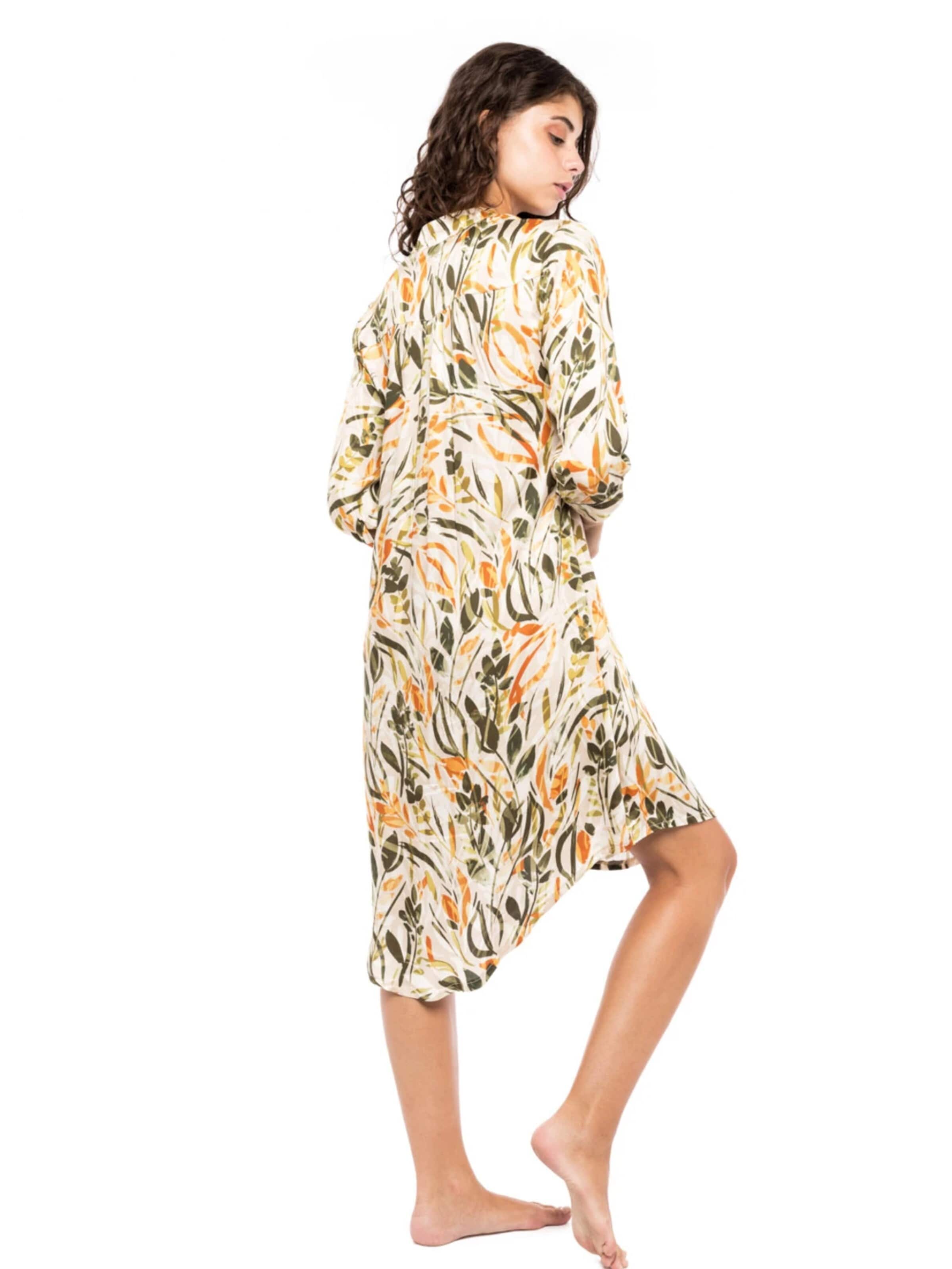 Abito estivo 'BEACHWEAR PASTEL GREEN LEAF' di Pink Label in giallo