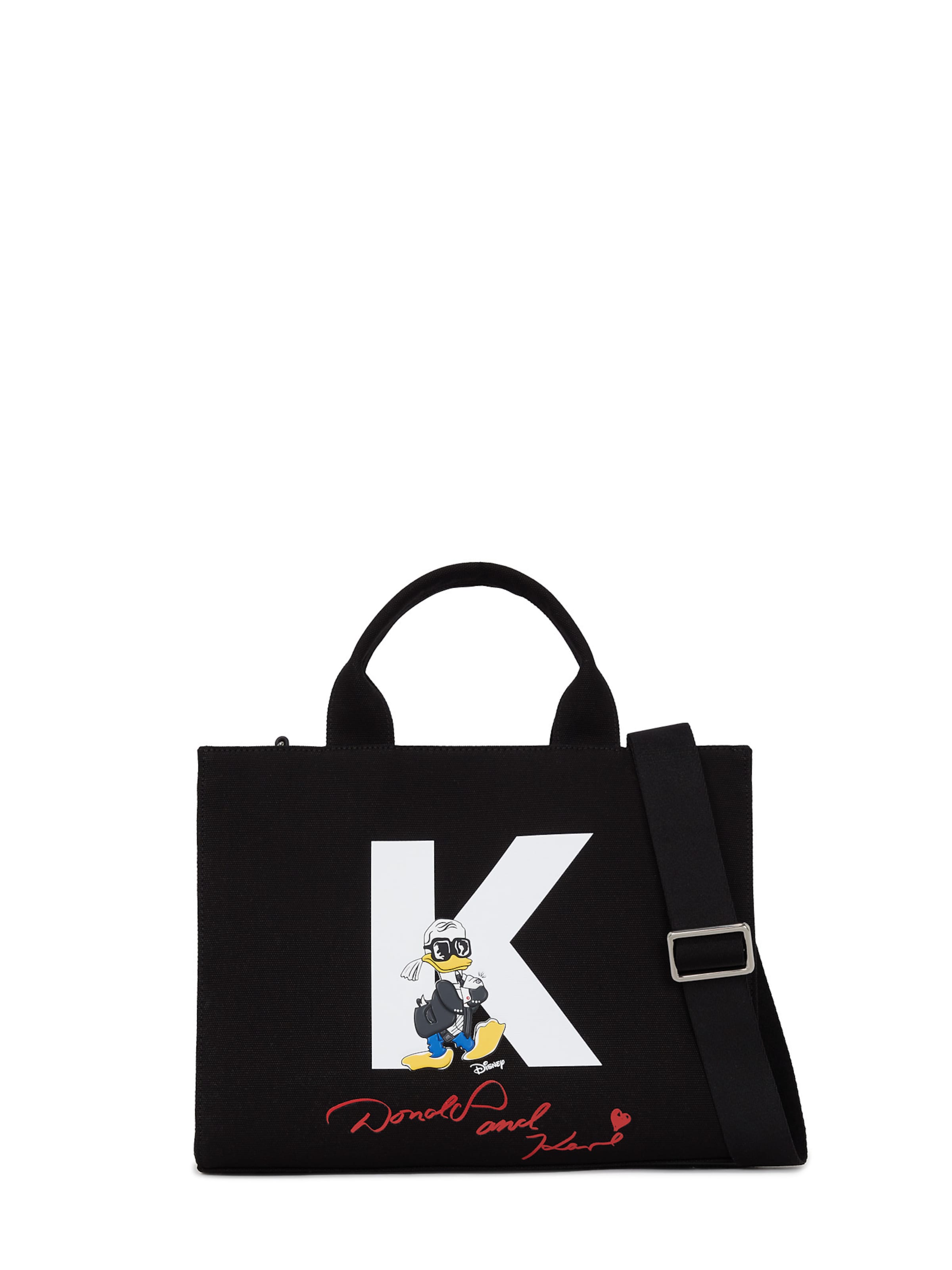 Borsa a mano 'Disney x Karl Lagerfeld' di Karl Lagerfeld in nero: frontale