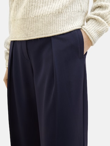 Wide leg Pantaloni con pieghe 'Lea' di TOM TAILOR in blu