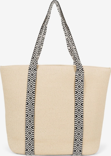 styleBREAKER Strandtasche 'Papierstroh Strandtasche Azteken Muster' in One Size in beige, Produktansicht