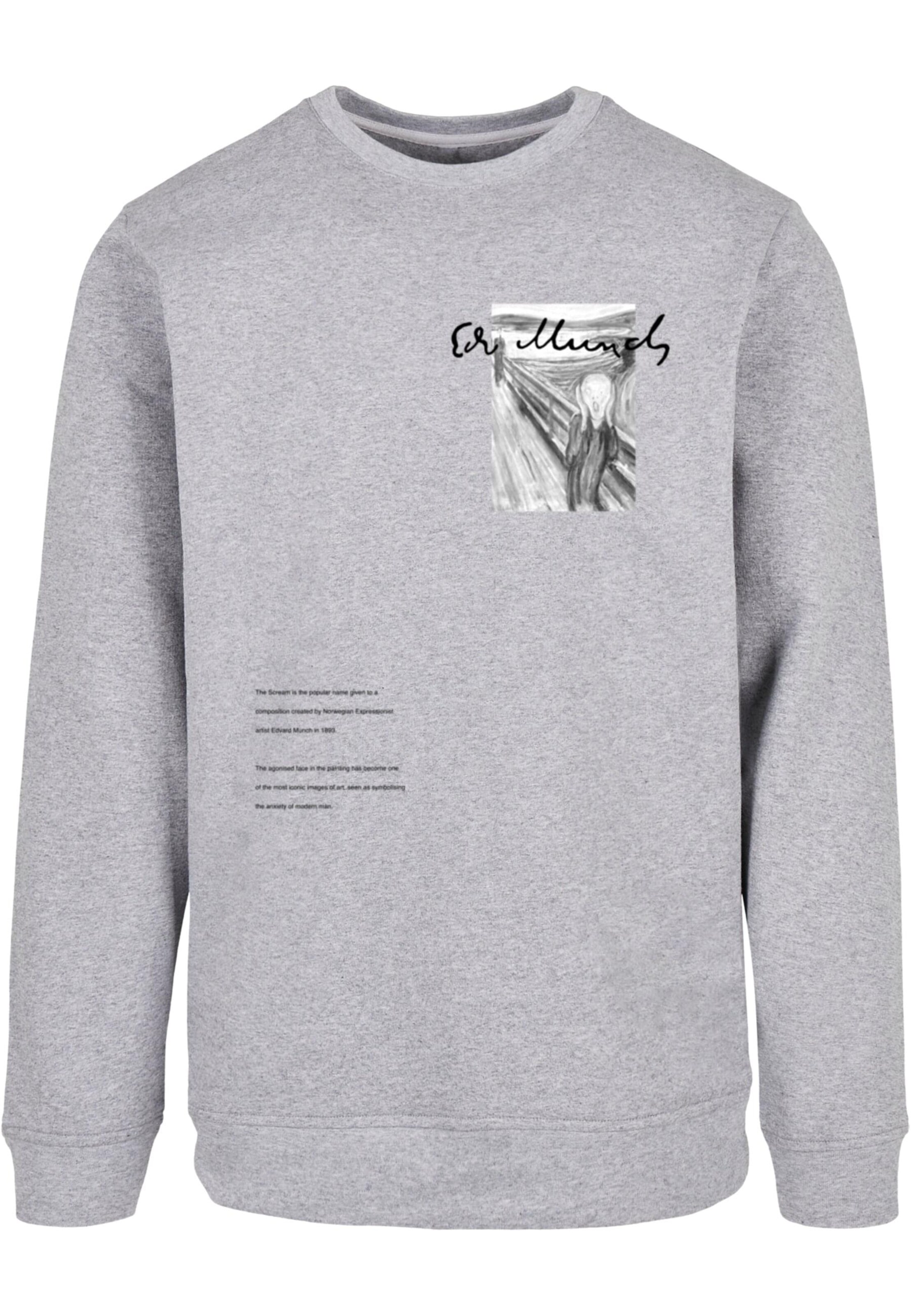 Merchcode Sweatshirt 'APOH - Munch 1893' in Grey: front