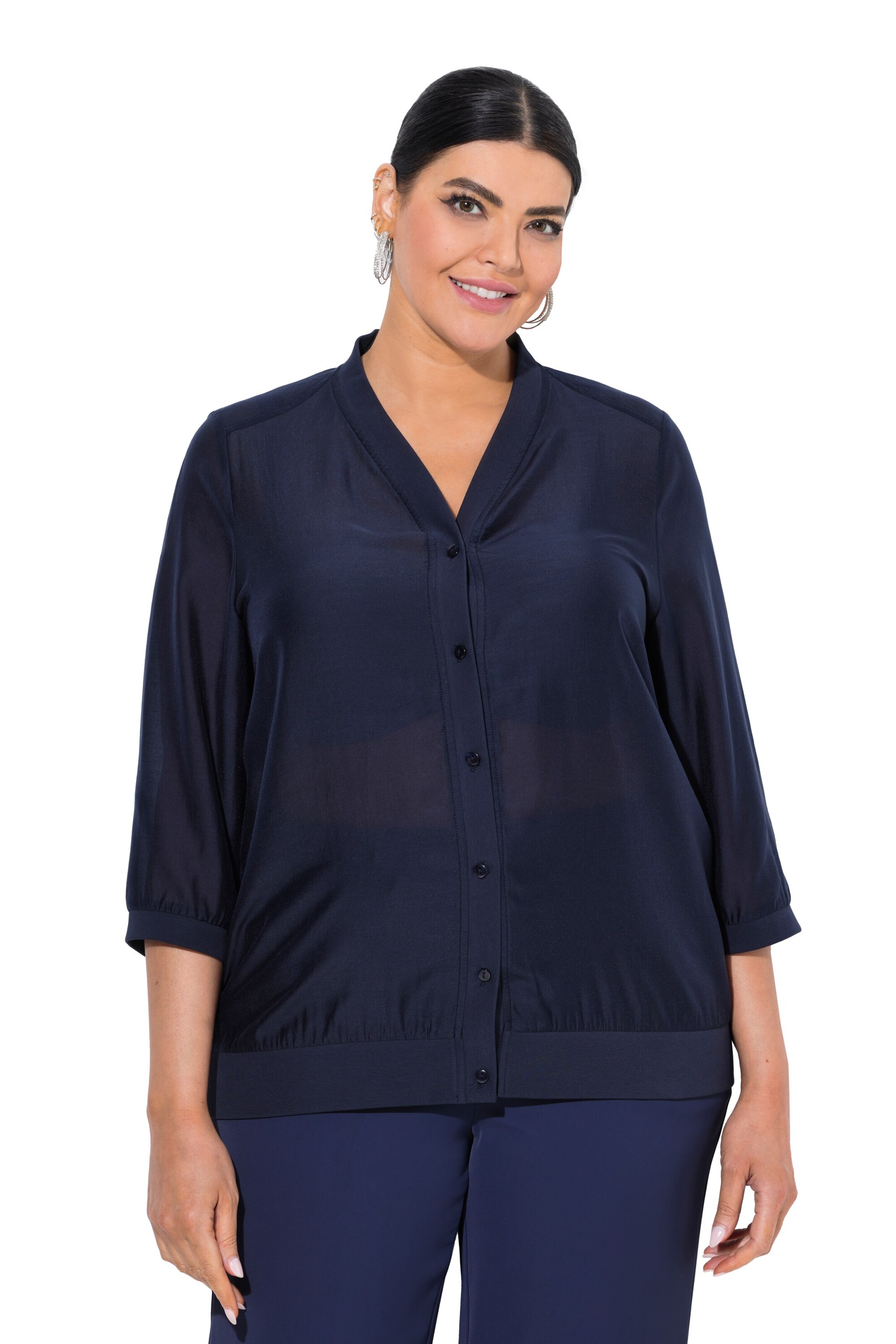 Ulla Popken Bluse in Blau: Vorderseite