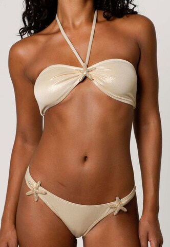 Moda Minx Triangle Bikini top in Gold: front