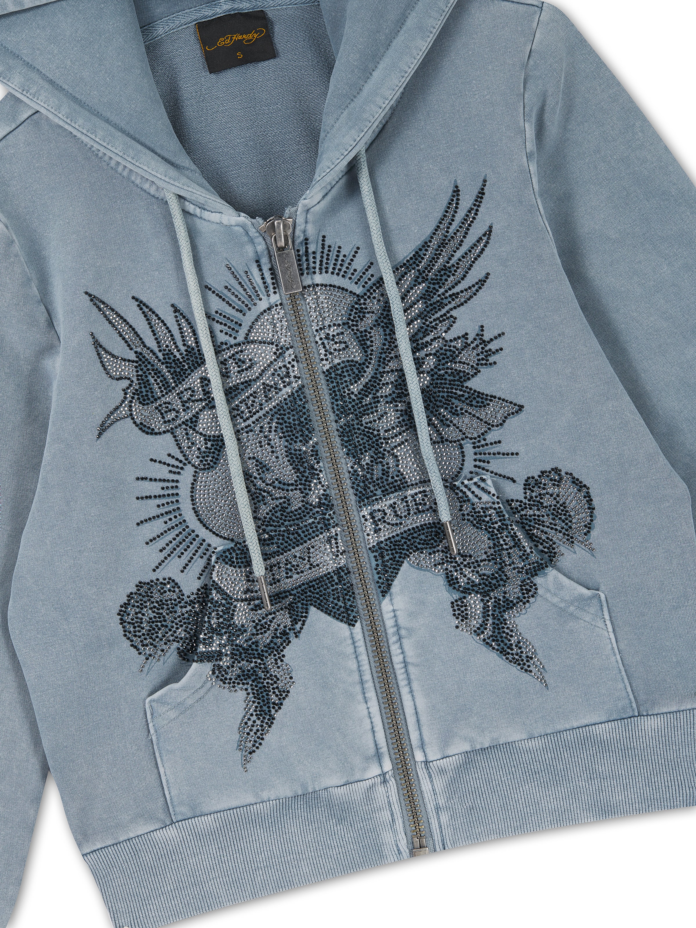 Ed Hardy Tepláková bunda 'Stay True' - Modrá