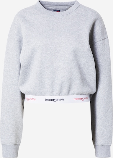 Tommy Jeans Sweater majica u svijetlosiva / crvena / bijela, Pregled proizvoda