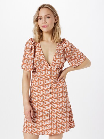 Gina Tricot - Vestido camisero 'Carola' en naranja: frente